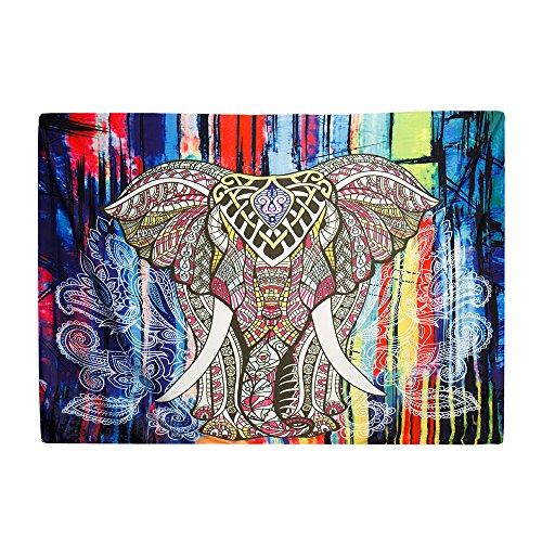 Interlink Wandteppich Mandala Elefant Motiv indisches Tapestry Mandala-Design Strandtuch 146x206cm - 3