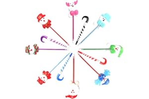 PVEATH Weihnachten Kugelschreiber,12 Stücke Weihnachten Kugelschreiber Stifte Weihnachtsmann Schneemann Rentier Stifte Weihnachten Dekorative Stifte für Urlaub Party Bevorzugungen Geschenk Lieferungen