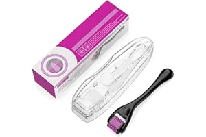 YOLLO Derma roller hair growth men and women | 540 Titanium Needles microneedling hair and beard growth dermaroller | scalp roller for hair growth include Storage Case (Needle size 1.5mm)