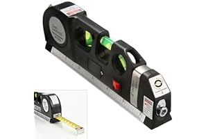 SAMTEK Multipurpose laser spirit level Built-Inn 8 Feet Measure Tap - Ruler, Laser Spirit Level Laser beam Line for Photos Frame Picture Hanging, TV Bracket, Carpenter Door frame Bricklayers Brick Wall Floor