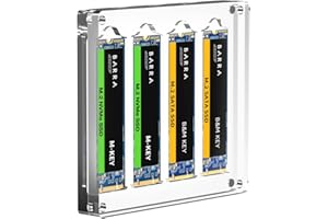 AODUKE 4 Slot Transparent Magnetic M.2 SSD Enclosure Box Case, M.2 NGFF Hard Drive Protection Box, M.2 PCIE NVME Drive Storage for 2230/2242/2260/2280MM M.2 SSD Card Closure-04M2