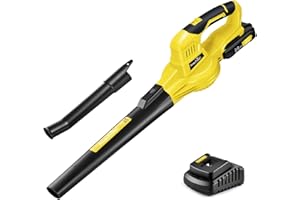 SnapFresh Soffiatore a Batteria 20V Soffiatore Elettrico Parkside Soffiatore per Foglie con Batteria e Caricabatterie 210 km/h 240m³/h / 2 Modalità /1,2kg per Foglie/Prato/Auto/Polvere (Giallo)