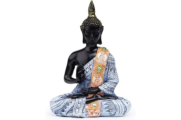 Statue de Bouddha VOANZO, décoration d’intérieur de paix et d’harmonie.résine noire