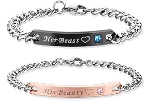 COAI His Queen Her King Pulseras para Pareja de Acero Inoxidable