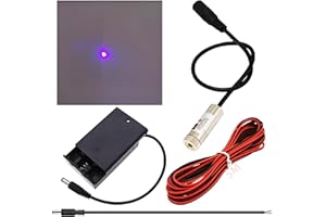 CTRICALVER Laser Module Adjustable Focal Kit, 405nm Industrial Laser Module Diode 3-5V 2.1mm DC Plug +Power Supply kit (Light Source Shape: Purple piont)