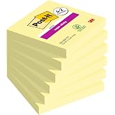 Post-it Super Sticky Notes canary yellow, 6-block package, 90 sheets per block, 76 mm x 76 mm, Color: Yellow - Notes, to be made