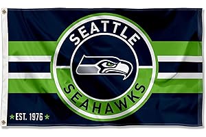 WINCRAFT Seattle Seahawks Patch Button Circle Logo Flagge Groß 7,6 x 12,7 cm Banner