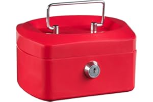 Idena 50026 - Cassetta portavalori 6", dimensioni 155 x 120 x 90 mm, colore rosso, 1 pz.