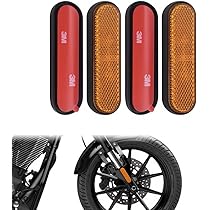 2 Reflectores Traseros Autoadhesivos Para Moto/bicicleta - Catadi�ptricos E4, 95x25 Mm, Mejora La Visibilidad Nocturna