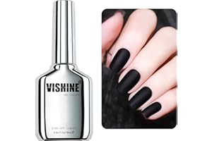 Vishine Matte Gel-Überlack, 16 ml, kein Abwischen, matter Überlack, Soak-Off-Lampe, Gel-Nagellack, mattes Finish, langanhaltend, für Nagelkunst, Heimwerker, Heimsalon
