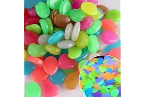 ‎KARLOR KARLOR 200 Stück Bunt Leuchtsteine Große Kieselsteine Leuchtende Steine bunt Harz Leuchtkiesel Nachtleuchtend Steine Floureszierende Pebble Steine für Aquarium Garten Dekorsteine 1.5-2cm/200pcs