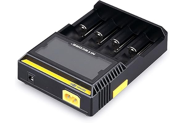 NiteCore Digicharger D4 Caricabatterie Universale pour Li-Ion/IMR/LiFePO4/NiMH/Ni-Cd Akku (Display LCD , Corrente di Uscita: 4x 375mA)