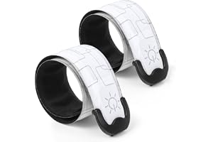 flintronic 2-pack lyser upp armband LED-rem säkerhetsarmband för barn nattpromenader, LED-lysande armband magisk rem för löpning, cykling, joggning etc.