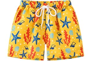XIVISTO Enfants Short de Bains Garçons D'Ete Maillot de Bain Pantalon Court de Plage à Séchage Rapide à Taille élastique