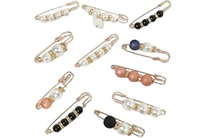 YUFANA Spille in Lega di Perle Artificiali,11 Pezzi Spilla Perle Elegante Artificiali,Clip Scialle Maglione di Perle,Spilla di Perle Artificiali,per Maglioni,Gonne,Accessori di Abbigliamento