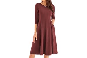 GRACE KARIN Vintage 3/4-ärm A-linje midi-klänning bröllop gästklänningar för kvinnor UK bal formell vintage