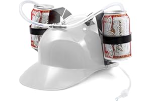 ORIGINAL CUP BeerHelmet® White Beer Hat | Anti-Thirst Hat | Premium Quality | 2 Drink Holders with Reusable Built-In Straws | Adjustable Size | Drinking Game | Created and Developed by OriginalCup®