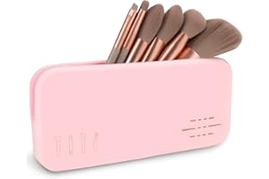 NICEKOOL Rangement Pinceaux Maquillage Silicone Étui Voyage Pinceaux Maquillage Porte Silicone Tendance et Portable Pinceaux de Maquillage Trousse en Silicone pinceaux Douce et Élégante, Rose