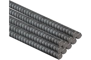 Just The Job Supplies 6mm ø Reinforcing Steel Bar for Concrete - Rebar Reinforcement - x1m 1000mm - High Tensile Ribbed Metal Rod (15), Black