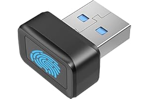 DIYEENI Czytnik Linii Papilarnych Mini USB, Szybki, Dopasowujący się Skaner Biometryczny 360°, dla Hello Skaner Linii Papilarnych, do 10 Odcisków Palców, dla Systemów 10