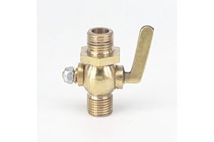 LUFAA 1pc Messing Ablass Benzinhahn Absperrventil 1/4"; BSP Außengewinde for Kraftstoff Gas Öl Luft