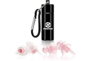 Hearprotek Tapones para los oídos para dormir para mujeres, 2 pares Protección Auditiva Tapones(32db & 30db) para Traviesas laterales, ronquidos, viajes, trabajo(rosa)