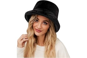 WintermüTzen FüR Frauen Weich Kunstpelz Flauschige Bucket Hat Winter Warme Anglerhut Damen PlüSch Eimer Hut Einfarbig/ Leopar