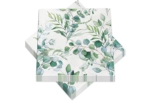 GROVBLE 40 Stück servietten eukalyptus grün Hochzeitsservietten,für Babyparty, Party Tischdekorationen, Taufe, Anerkennung, grüne Servietten, Vintage Eukalyptus Papierservietten Feiertags partydekorationen…