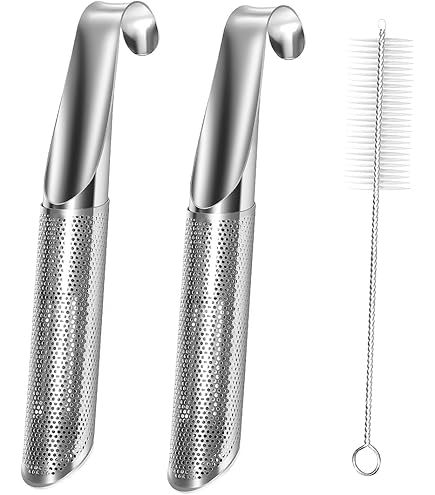 2 Filtres à Thé En Inox Réutilisables - Forme Tube Avec Crochet - Pour Thé En Vrac Et épices - Facile à Nettoyer
