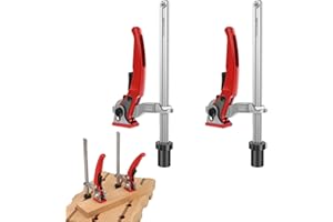 BONJUME Dispositif De Maintien 16 mm, 2 Pièces ø16 Dispositif De Maintien Pour Table De Soudage, Pince à Dégagement Rapide D'une Capacité De 160 mm Et D'une Profondeur De Gorge De 60 Mm Pour La Découpe