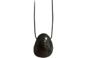 MYSALE24 Piedra curativa | hematita | Negro | Piedra preciosa y curativa | Perforada | Incluye correa de piel | Forma de gota | Producto natural | de Brasil