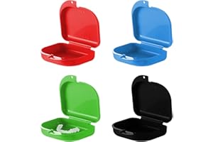 GmeDhc Boite Appareil Dentaire, 4 Pièces Boite a Dentier Orthodontie, Boite Gouttiere Dentaire, Boite Appareil Dentaire, Petit Etui de Rangement pour Prothèse Dentaire, Boîte de Protège Dents