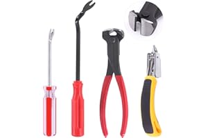 Mardatt 4Pcs Nail Puller and Staple Remover Tool Set, 7" End Cutting Pliers, Staple Puller, Tack Lifter, Fastener Remover for Furniture Floor Wall Car Photo Frame