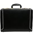 Hifly Leather Briefcase for Men - Expandable - Unisex -Round Corner Strap- Hard Briefcase - Office Bag - Leather Accessories - 3 Digit Combo Amiiet Lock - Suitcase - Laptop Briefcase - Luggage - Black