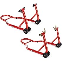 Motorrad-Ständer-Set Vorne & Hinten – Hebeständer Mit Rollen, Verstellbar, Bis 340 Kg, Schwarz