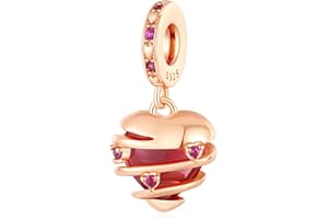 Amuefer Amor Charms para Pulseras y Collares, Plata de Ley Oro Rosa Corona Te Quiero Corazón Infinito Trébol Globo Colgante Navidad Joyería Regalos para Mujeres Niñas Abuelo
