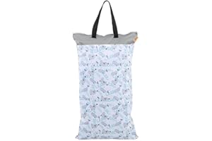 HZTYYIER Bolsa para pañales de tela, compartimento seco y húmedo, reutilizable, para lavandería