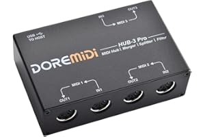 DOREMiDi MIDI HUB-3 Pro Supports Connecting MIDI DIN Devices To Computers MIDI Port Routing and MIDI Message Filtering