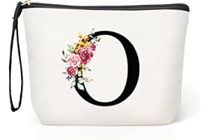 HAMATATA Grande Borsa per Cosmetici per donna Personalizzata Iniziale, Pochette Trucchi Viaggio, Trousse Trucchi Organizer Cosmetici, Regalo Compleanno Natale Ideale per Mamm Moglie Migliore Amic（O）