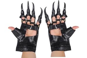 XINCHIA Disfraz de Halloween, guantes de garra de dragón de animales, guantes de mano de cuero con uñas largas, accesorios de disfraz de fiesta de terror, disfraz de mano, disfraz de fiesta de carnaval,