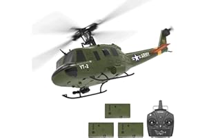 NULA YUXIANG F07 UH-1D RC elicottero per adulti, 1/34, 6 H 2,4 G 6 assi giroscopio 3D/6G senza spazzole Elicottero radiocomandato aereo aereo Posizione del flusso ottico - 3 batterie