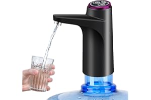 WOWFAST Wasserflaschen Pumpe, Elektrischer Wasserspender, USB-Lade Automatische Trinkwasserpumpe, 5 Gallonen Wasserflaschen Pumpe für Home Camping Office Küchen Schule mit Schläuchen,Ladekabel