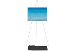 AyeVision Tripod Easel 5.5ft Collapsible Display Stand Catalogues Holder Displaying Tier for Exhibitions Galleries Wedding (White)