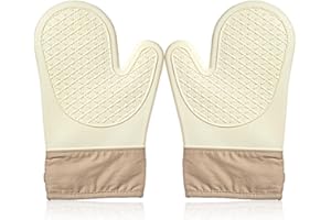 KXUSW 1 par de Manoplas Horno, Guantes para Horno, Guantes Silicona Horno, Guantes Cocina Horno, Guantes de Cocina, Guante para Horno anticalor