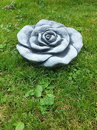 Steinfigur Steinblüte Blume Rose Steinrose Steinguss Gartendeko Frostfrei 19 cm - 2
