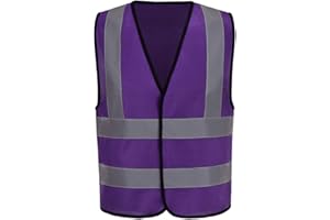AYKRM Gilet Haute Visibilité Violet Grande Taille 6XL 7XL 8XL Gilet De Signalisation Gilet De SéCurité Violet 6XL 7XL 8XL Unisexe