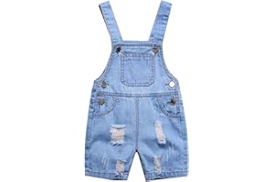 FEOYA Salopette Bambino Jeans Denim Tuta per Ragazze Ragazzi