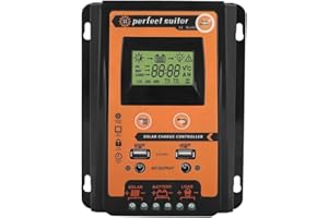 MADEZZ Regulador de batería,Controlador de carga solar 12V 24V 30A 50A 70A MPPT Controladores de carga solar Panel solar Regulador de batería Dual USB Pantalla LCD