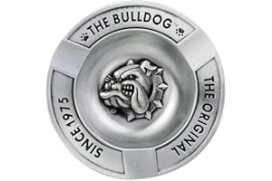 The bulldog cenicero metal logo relieve