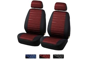 TOYOUN Fundas Asientos Coche Universal Delantero Funda de Asiento para Coche Airbag Compatibles Juego de Protector Asiento Delantero Coche de 2 plazas Fundas para Asiento de Accesorios Automóvil, Rojo
